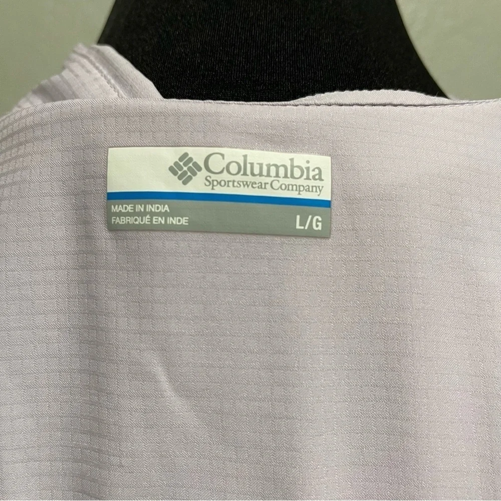 Columbia Omni-Shade Collared Hiking camp outdoor Sleeveless Top Large Purple